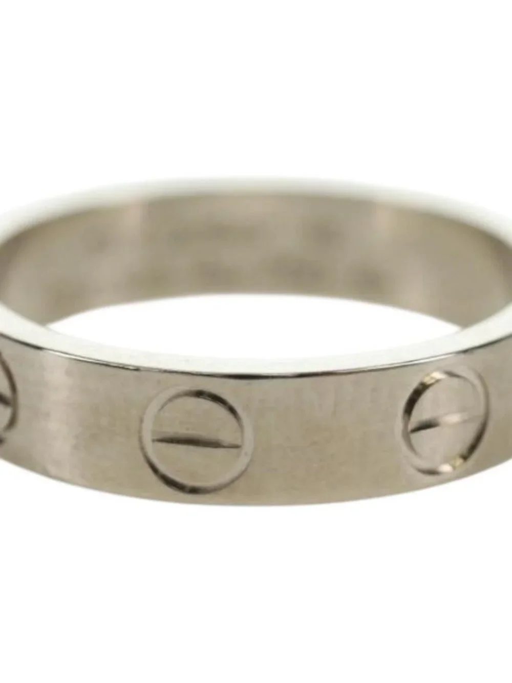 CARTIER Love Ring Ring 750 White Gold Auth am11120SM
